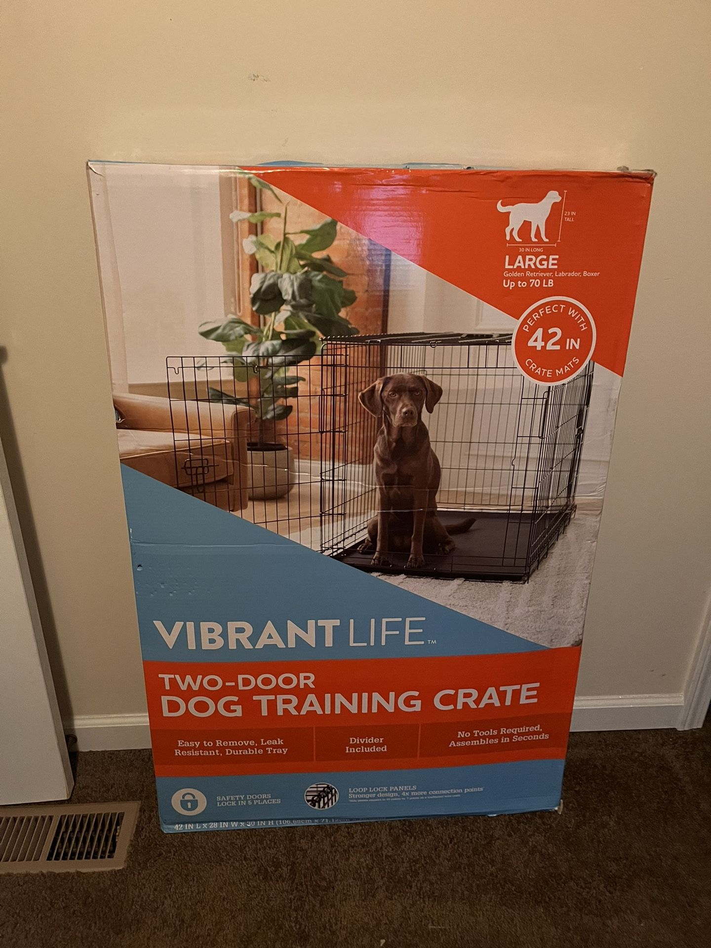 Vibrant Life Two-Door Dog Training Crate