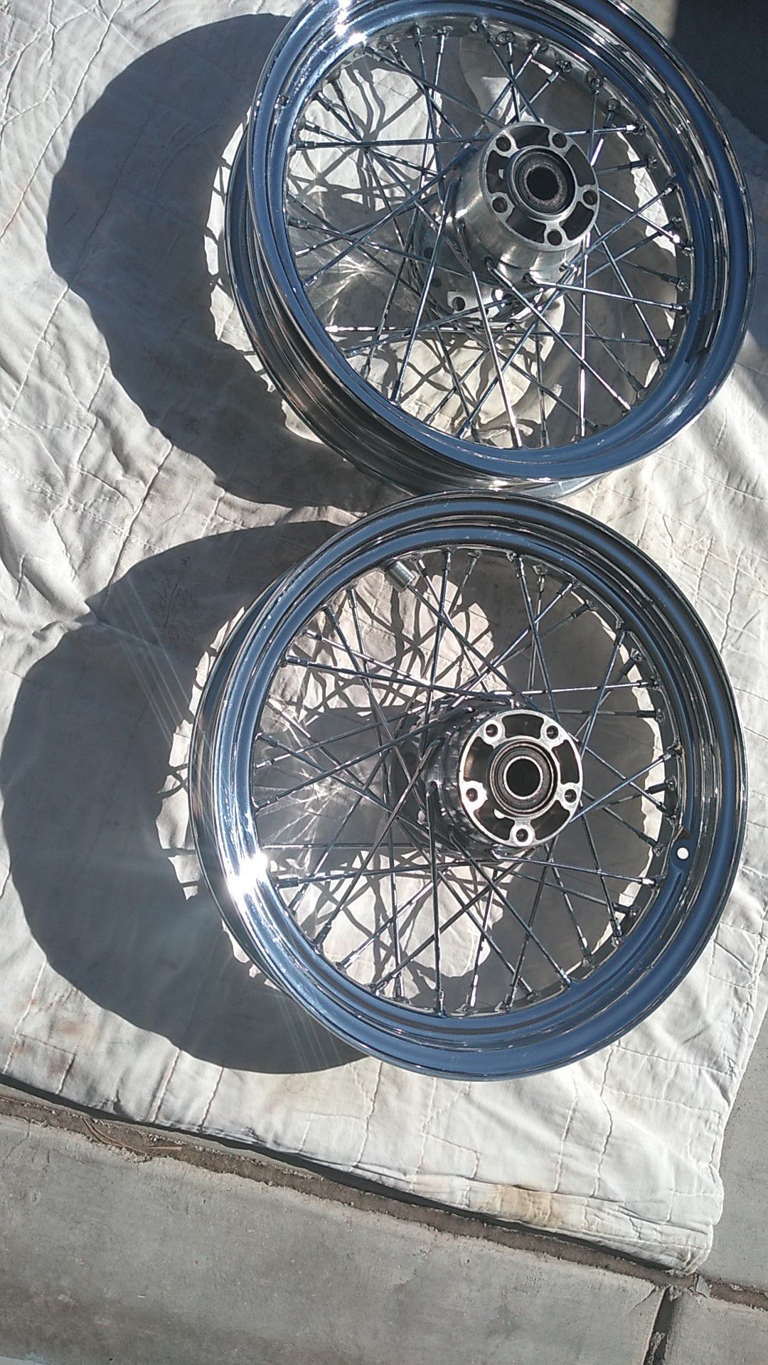 Harley-Davidson chrome spoke wheels