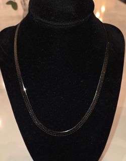🖤 18" Italian 925 Sterling Silver Black Finish Necklace – Made in Italy 🖤