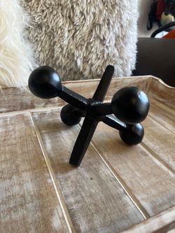 Black Metal Jacks Decorative Sculpture
