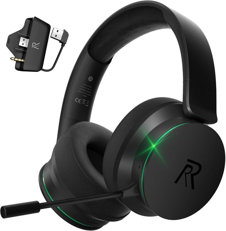 RYR Wireless Gaming Headset for Xbox Series X|S, Xbox One, PS5, PS4, Mac, Bluetooth 5.3, 3D Surround Sound, Rotatable Earmuffs, Gaming Headphones