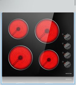 Electric cooktop with 4 burners