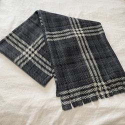 New! Gray Plaid Unisex Microfleece Winter Scarf   