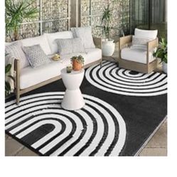 8’x10’ Geometric Indoor/outdoor Rug Mat Waterproof 