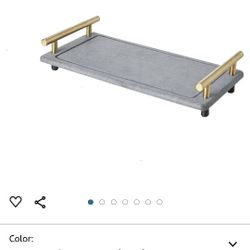 Instant Dry Stone Tray for Sink, Dry Stone Cup with Stainless Steel Handle and Feet to Keep Kitchen and Bathroom Clean (Large, Dark Gray and Gold Hand