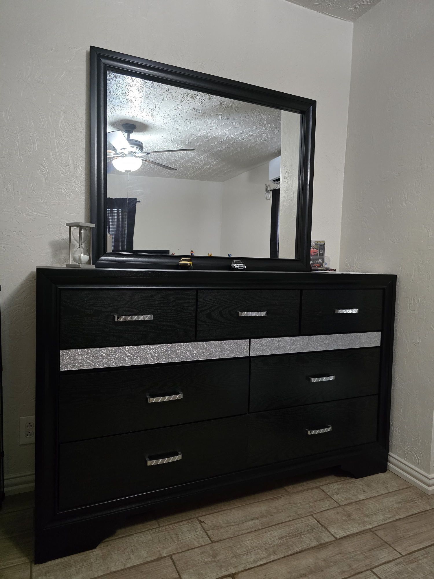 Miranda Dresser, Black With Silver And Miranda Mirror