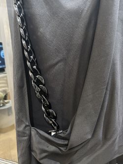 Open Back With Chain Detail Zara Black Dress