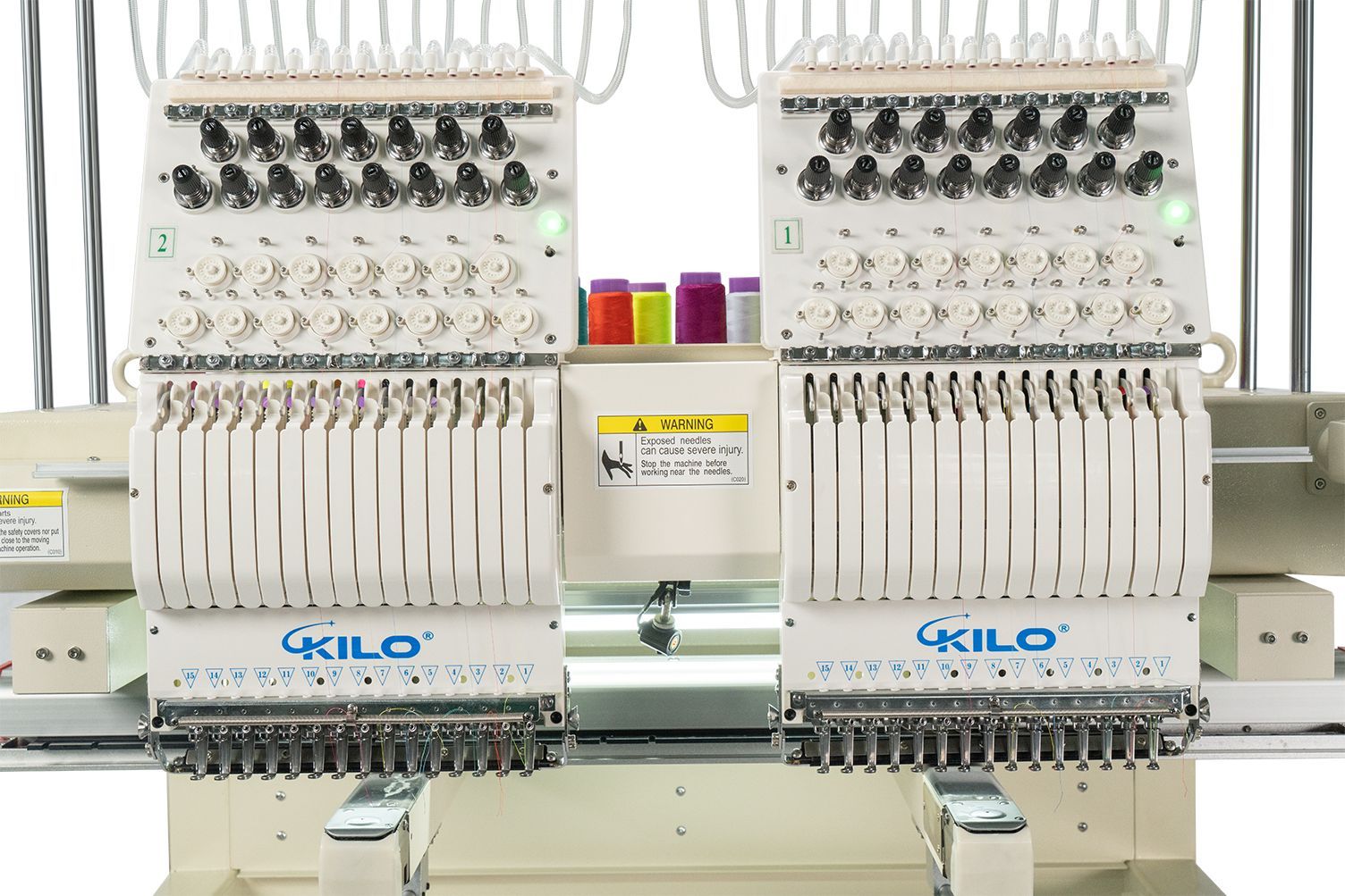 Double Head Computerized Commercial Embroidery Machine, 15 Needles 17.7x15.7 Inches Embroidery Area, Industrial Embroidery Machine for Hat for Cap Hat