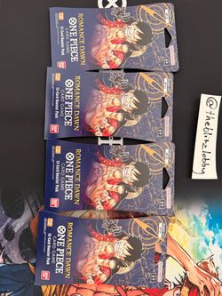 One Piece Romance Dawn Pre Errata Boosters Sleeved - First Edition Lot of 4