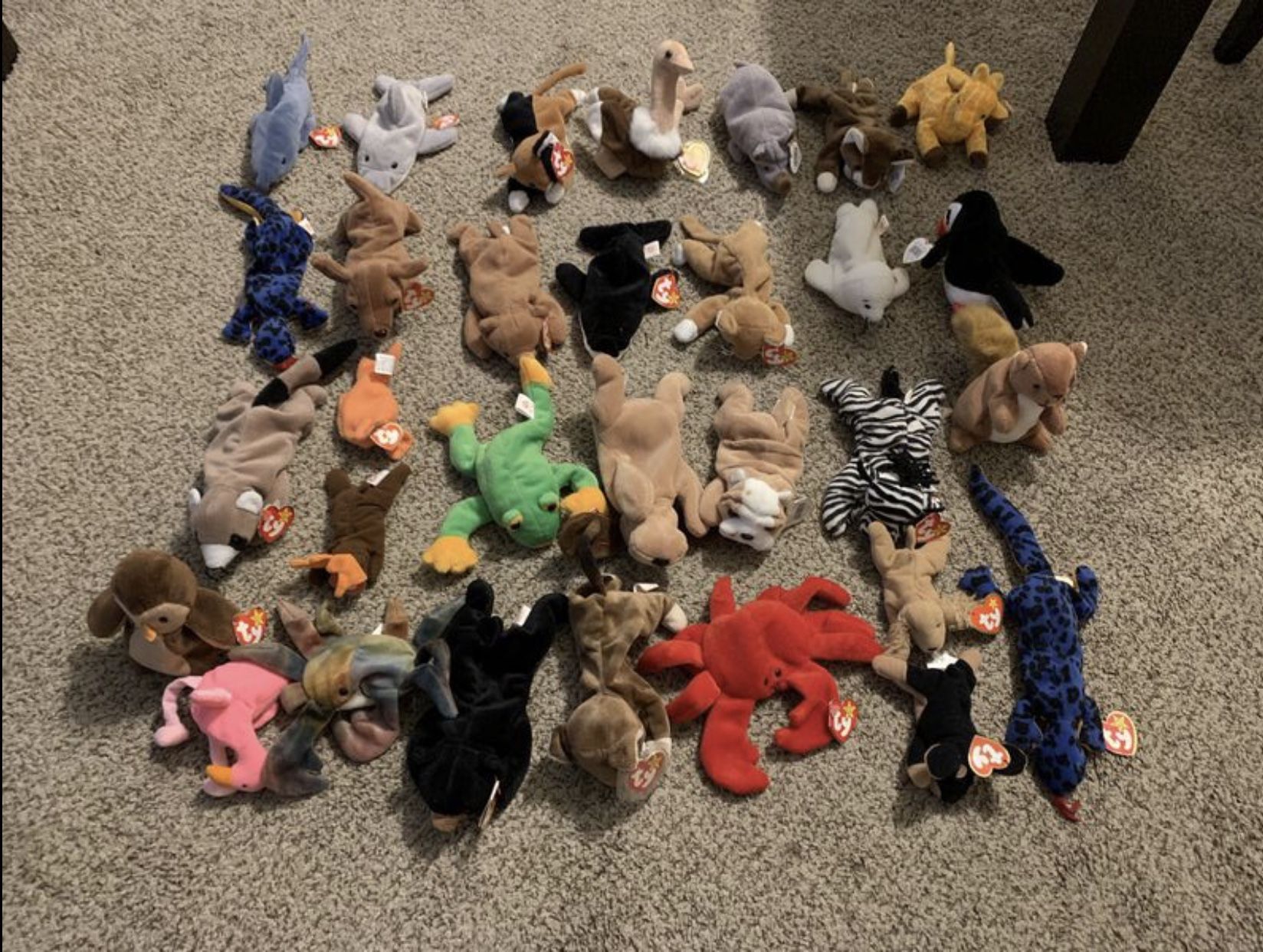 Assortment of TY beanie babies