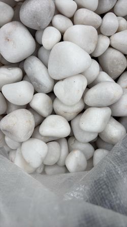 White Polished Pebbles - 40 Lbs Bags