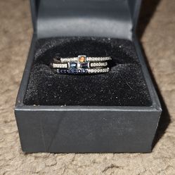 Star Wars R2-D2 Diamond Sapphire Garnet Ring 1/3 CT Sterling Silver w/ Box