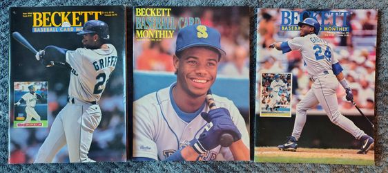 Ken Griffey Jr. Beckett Baseball Card Monthly Bundle (3 Issues including "rookie" Beckett)
