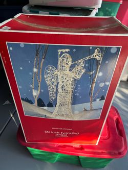 White Grapevine 50-Inch Twinkling Angel