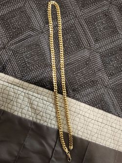 925 Silver Cuban Link Gold Plated Chain Cadena Cubana de Plata 925 Enchapada en Oro