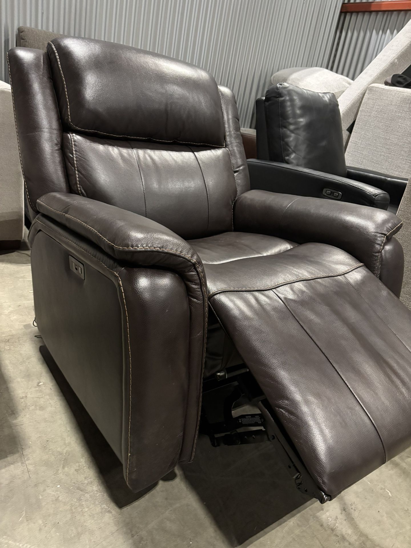 Rocker Recliner BarcaLounger Brown Top Grain Leather