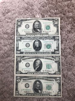 1950 Federal Reserve Notes 4 notes