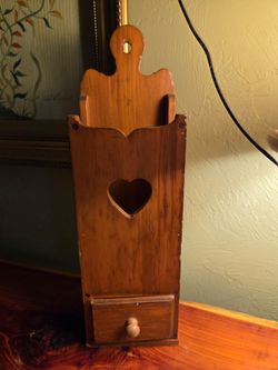 Vintage Ethan Allen Wooden Wall Box/Match Holder