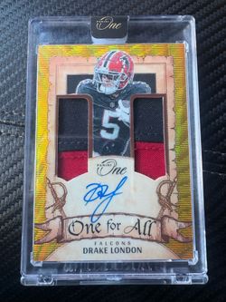 Drake London Auto/Patch Panini One 3/15