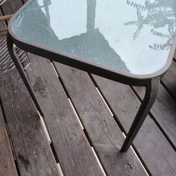 17" x 17. Metal and glass side table pickup only cash