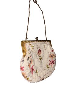 Vintage Beaded Floral Evening Bag