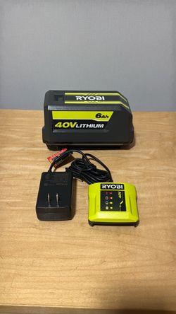 RYOBI 40V Lithium-Ion 6.0 Ah High Capacity Battery with charger