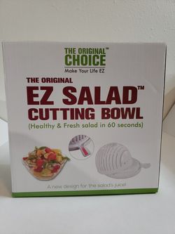 EZ Salad Maker Cutting Bowl, Easy Vegetable Chopper Fresh Fruit Slicer , NEW.
