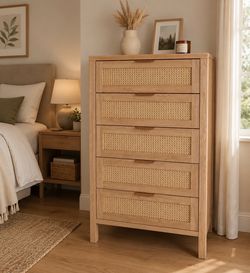 5 tier rattan dresser