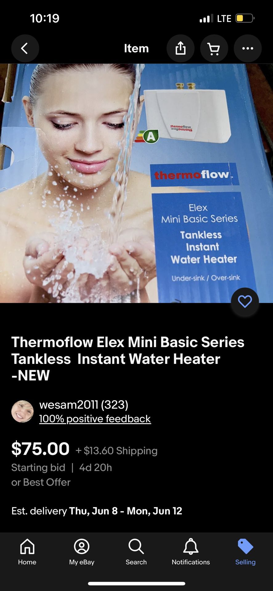 Thermoflow Elex Mini Basic Series Tankless  Instant Water Heater -NEW