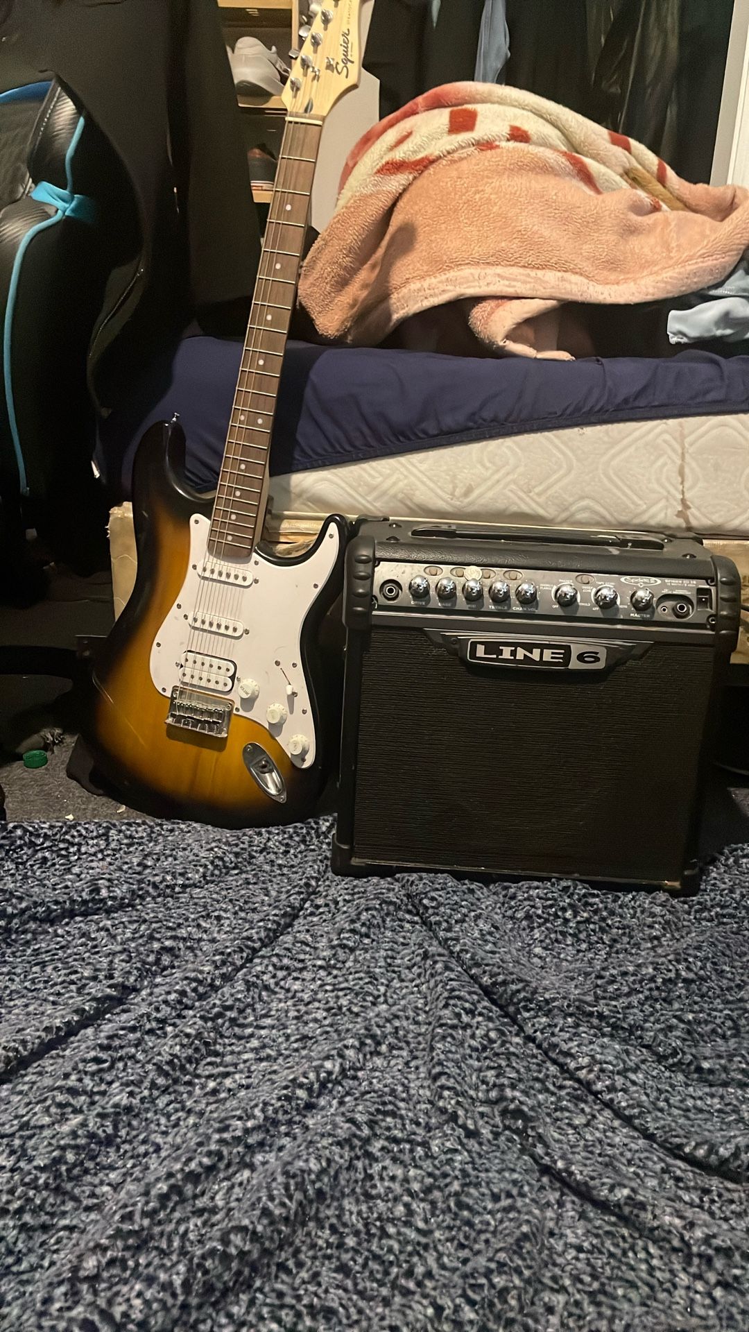 Electric Guitar And Guitar Amp