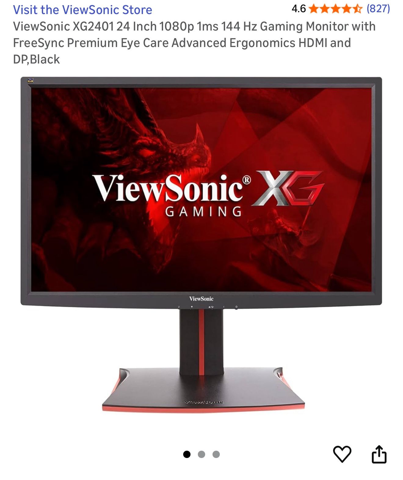 DPViewSonic XG2401 24 Inch gaming Monitor 