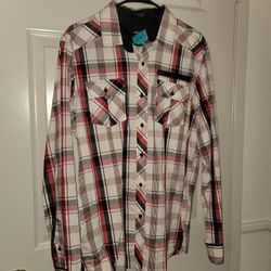 Plaid button down for Men (Large) (Brand New)