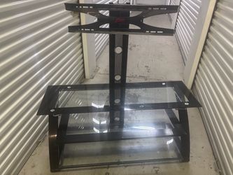 Z-Line TV Stand with Mount and Glass Shelves