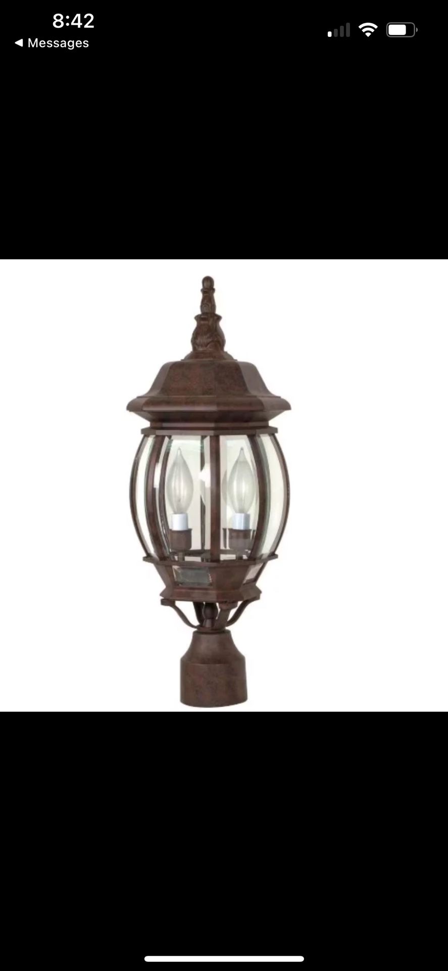 SATCO 60-898 Central Park 3-Light Old Bronze Outdoor Lamp Post Head
