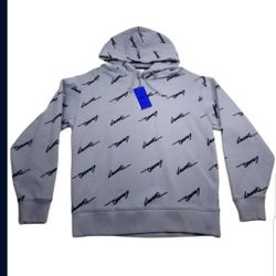 LACOSTE LIVE LIMITED EDITION RARE MEN'S PULLOVER FLEECE HOODIE SWEATER SIZE LARGE LOOSE FIT BAGGY LIGHT PURPLE/NAVY BRAND NEW WITH TAGS .