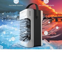 Portable Air Conditioners 800ml Water Tank 7-Color Night Light 3-Speeds 3-Level Humidify 2-8H Timer Quiet and Powerful USB Powered Mini Evaporative Ai