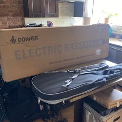 New In Box Donner DPB-510 Electric Bass Guitar P-B Spilt Coil Pickups .w Accessories