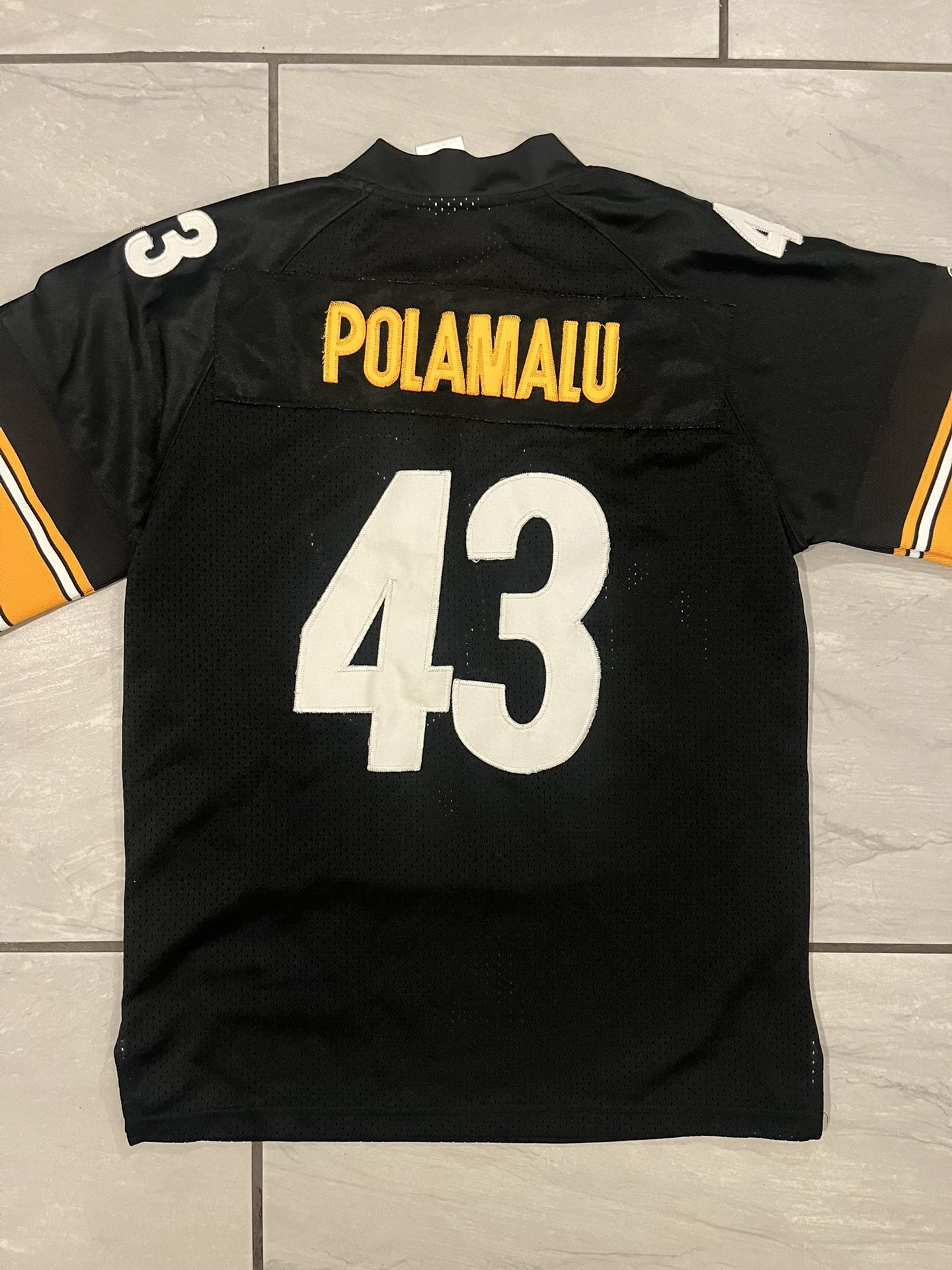 Pittsburg Steelers Jersey Boys XL #43 Troy Polamalu NFL Reebok 90s VTG Stitched