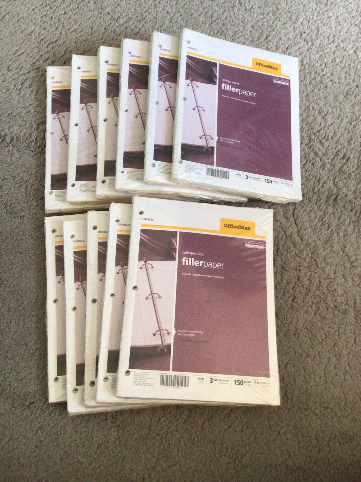 College Ruled Filler Paper $20