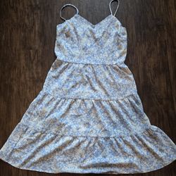 Blue And White Flowered Dress