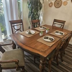 Ashley Serengeti Kuli Wood and Suede Dining Set