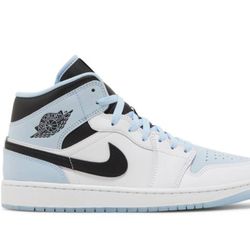 Air Jordan 1 Mid  "White And Ice Blue"