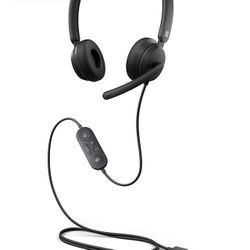 Microsoft Modern USB Headset - Wired Headset,On-Ear Stereo Headphones with Noise-Cancelling Microphone, USB-A Connectivity