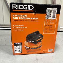 RIDGID 6 Gallon 150 PSI Air Compressor (New)