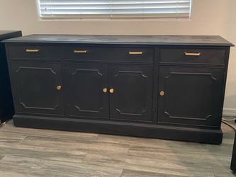 Solid Wood Dresser/ Buffet Cabinet with Gold Hardware