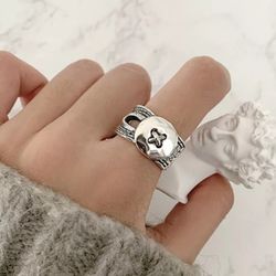 925 Sterling Silver Women's Cuff Ring Band Adjustable Size Gift 