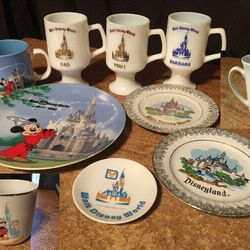 Walt Disney World And Disneyland Souvenir Plates And Cups Salute To The Parks Plate Lot Of 10