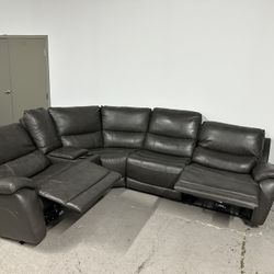 Wylder Leather Sectional Couch - Free Delivery 