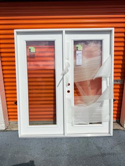 Jeld wen Smooth Fiberglass 69-5/4 x 80-in Right Hand  Outswing Exterior French door