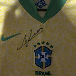 Signed Alisson Becker Brazil Soccer Jersey Brazil National Team Nike 2024 Home